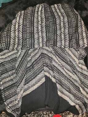 lovestitch Black and White Off-the-Shoulder Sweater